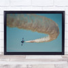 Plane Turning Arrow Smoking Blue Sky Clear Day Wall Art Print