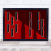 Red Windows Horizontal Shadows Abstract Shadow Wall Art Print