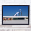 Running marathon sport Building smoke chimneys Wall Art Print