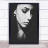 Thoughts woman eyes closed close up expression Wall Art Print