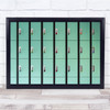 Abstract Graphic Lockers Green Grid 369 - 395 Wall Art Print