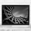 Architecture Black & White Curved Perspective Wall Art Print