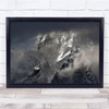 Beyond The Silence fog mountain top landscape Wall Art Print