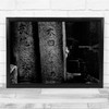 Cat Monochrome Shrine Pets Animals Asia Signs Wall Art Print