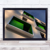 Green Meets Blue architecture windows up shot Wall Art Print