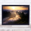 Landscape China Sunrise Light Mount River Sun Wall Art Print