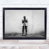 Street Africa Building worker with spade tool Wall Art Print