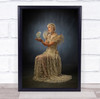 The Owl Whisperer woman white dress head wear Wall Art Print