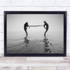 Torn Hearts People emotions Black White Water Wall Art Print