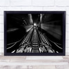 Architecture Black White Escalator Going Up. Wall Art Print