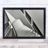 Black & White staircase down windows walkway Wall Art Print