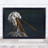 Clean Up Pelican Open beak Headshot close up Wall Art Print