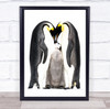 Happy Family! penguins together cute animals Wall Art Print