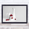 Jar White Red Still Life Cherries Fruit Vase Wall Art Print