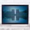 Mist Dust Reflection Architecture Foggy blue Wall Art Print