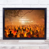 Prayer Orange sunset religion praying People Wall Art Print