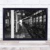 Station Snowfall Black & White Weather Train Wall Art Print