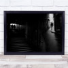 Angles Perspective Merged Paths Black White Wall Art Print