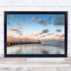 Lake reflection soft pastel Clouds sky Pier Wall Art Print