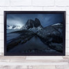 Landscape Blue Water Mountains Cliffs Coast Wall Art Print