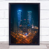 The Raffles symmetrical buildings nightlife Wall Art Print