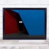 Angled Door Architecture abstract blue red Wall Art Print