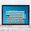 Building Windows Architecture Blue Graphic Wall Art Print