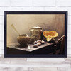 Food Pumpkins Garlic Kettle Tea Still Life Wall Art Print