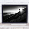 Mountain bike Sunset Rays landscape action Wall Art Print