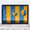 Order yellow and blue wine glasses stripes Wall Art Print