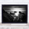 Paint The Sky Red mountain black and white Wall Art Print