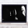 Portrait Black and White Asian woman Stare Wall Art Print