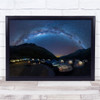 Sky Dome In Night Galaxy camping night sky Wall Art Print