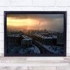 Sunset Cityscape Skyline Pollution Chimney Wall Art Print