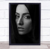 Black and white close up stare expression Wall Art Print