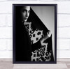 Contrast woman veil stare black and white Wall Art Print