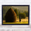 Farmer Lady Trascau Hay Stack Countryside Wall Art Print