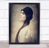 Lee floral black hat woman stare into sky Wall Art Print