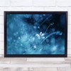 Blue Toned Bokeh Gentle Delicate Flowers Wall Art Print