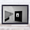 Abstract Black & White room man hall way Wall Art Print