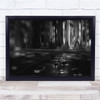 Black white Mood Woman City Night Street Wall Art Print