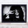 Cool Glasses Lady Model Black White Shot Wall Art Print