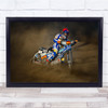 Dirt bike Racing Track dust dessert sand Wall Art Print