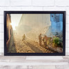 Guatemala sun rise street market flowers Wall Art Print