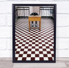 Lost My Head red chequered flooring desk Wall Art Print