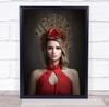 My Ruthless Queen red dress floral crown Wall Art Print My Ruthless Queen red dress floral crown Wall Art Print