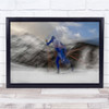 Race Gliding Ski blurry action mountains Wall Art Print