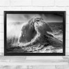 Seascape Waves Storm Powerful Monochrome Wall Art Print