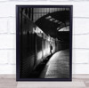 Downbound Train station black and white Wall Art Print