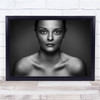 Woman Half naked collar bone model pose Wall Art Print